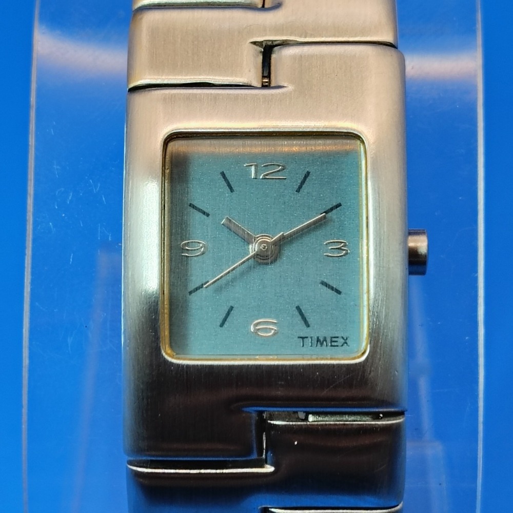 Vintage 2001 Timex Z Link Teal Cuff 23mm  Women's‎ Quartz Dress Watch Restored
